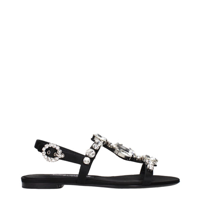 Black Satin Sandals