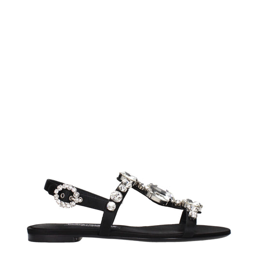 Black Satin Sandals