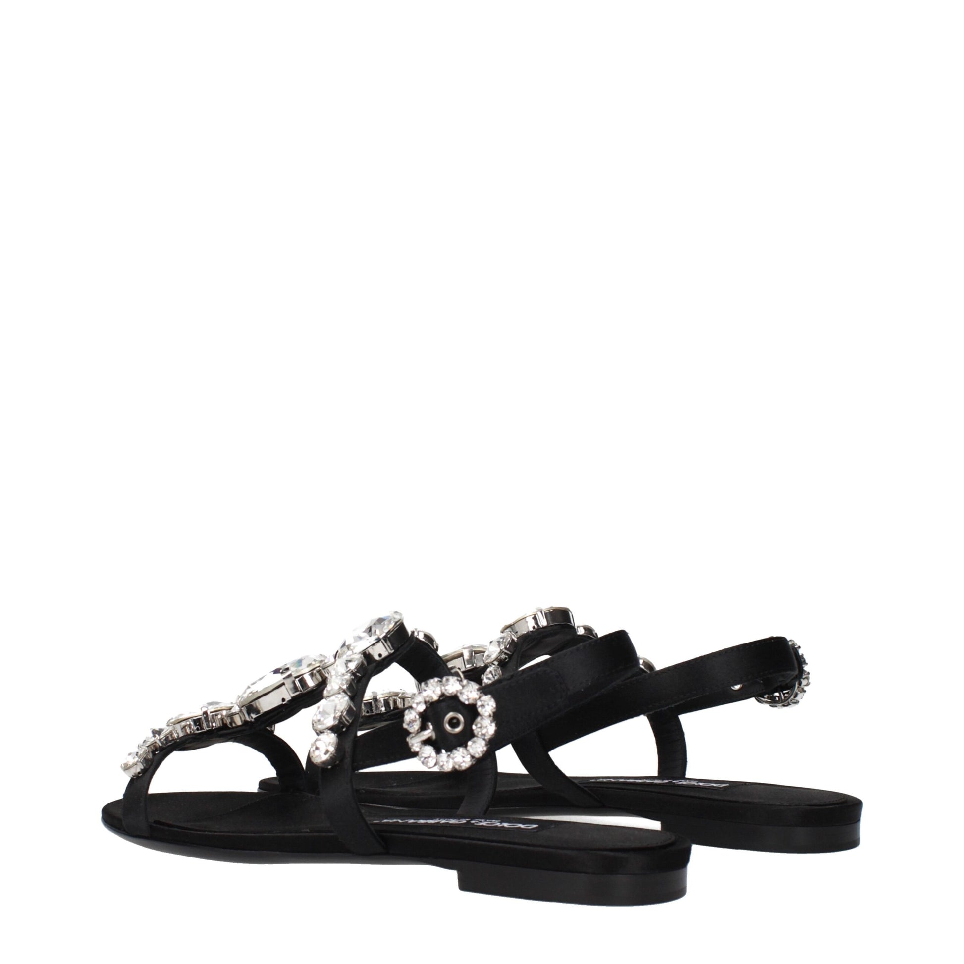 Black Satin Sandals