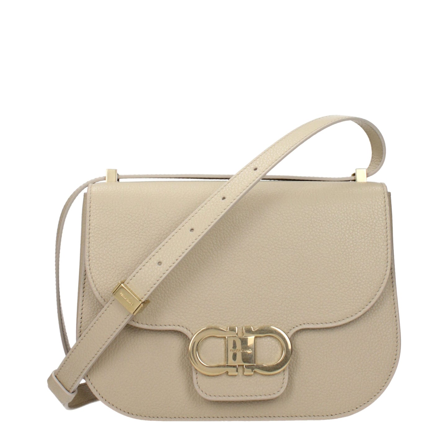 Gray Leather Crossbody Bag