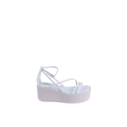White Leather Platform Sandals