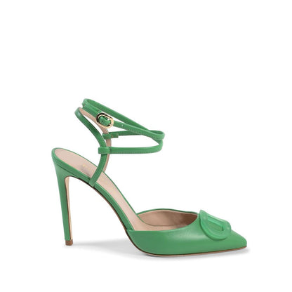 Green Leather Pumps