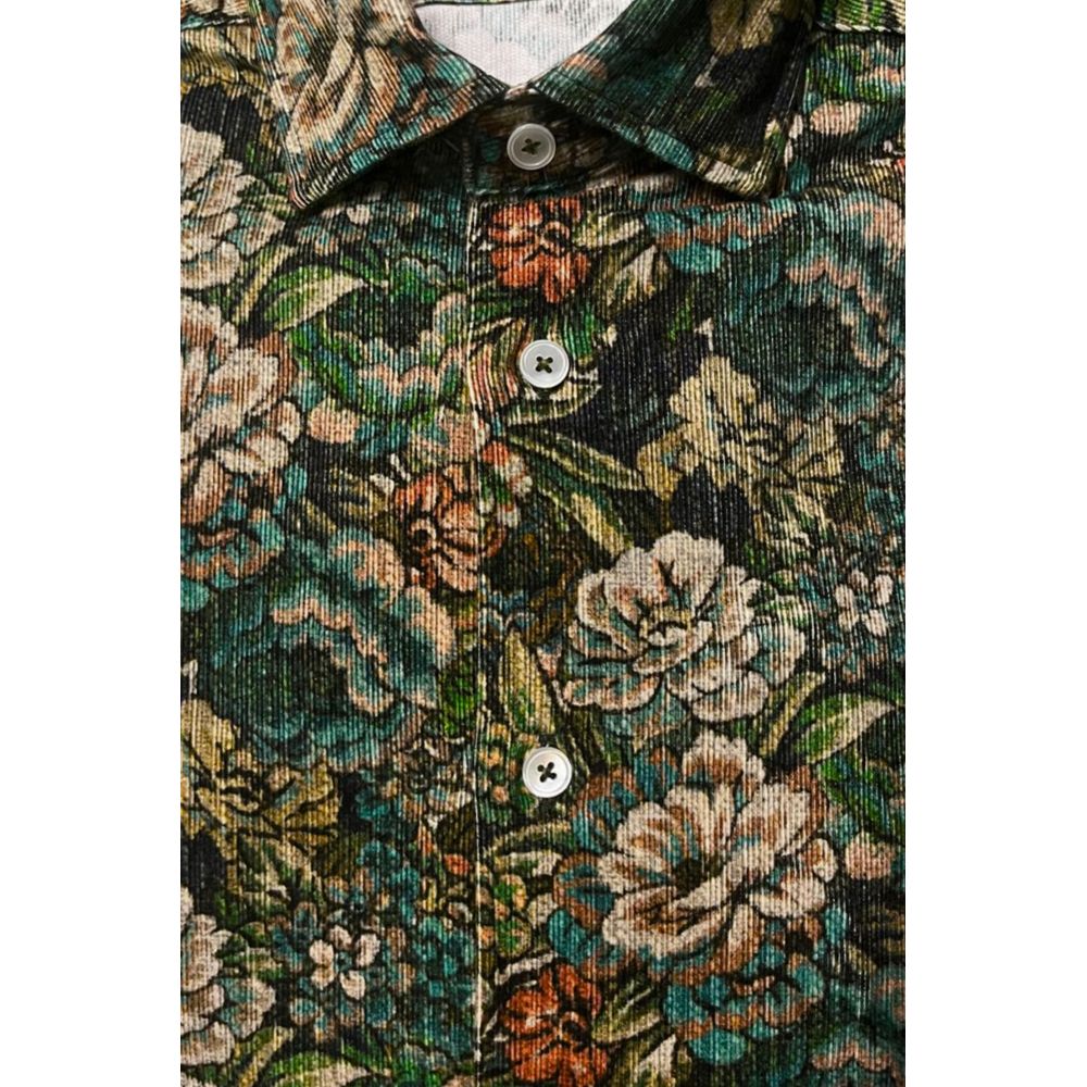 Multicolor Cotton Men Shirt