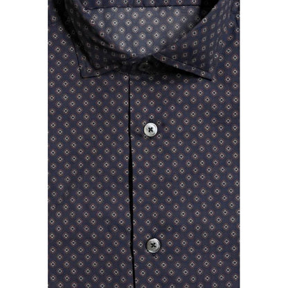 Blue Cotton Men's Slim Fit Shirt