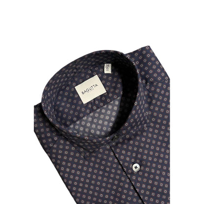 Blue Cotton Men's Slim Fit Shirt