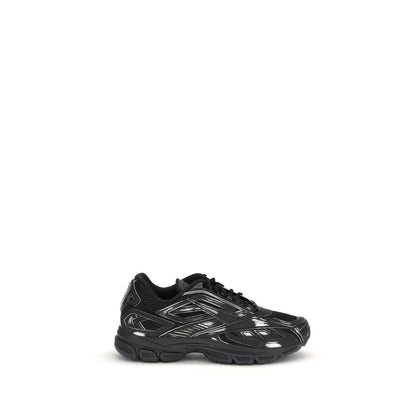Black Polyethylene Athletic Sneakers