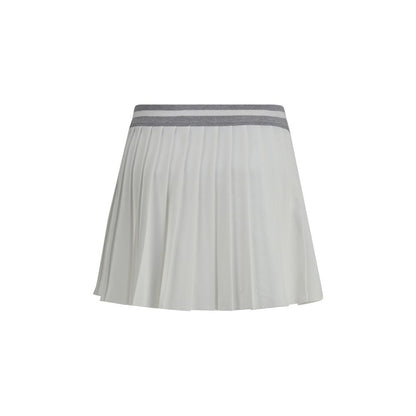 White Polyester Mini Skirt