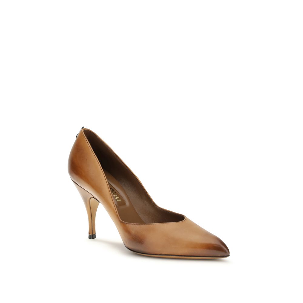 Beige Calf Leather Bos Taurus Pumps