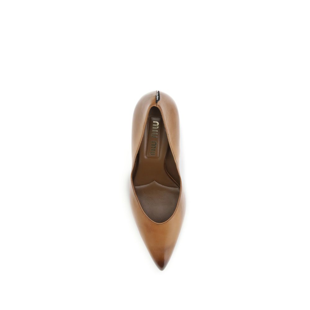 Beige Calf Leather Bos Taurus Pumps