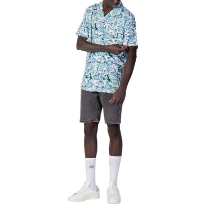 Blue Cotton Shortsleeve Shirt