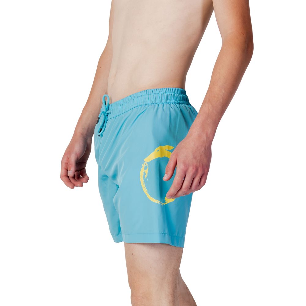 Blue Polyester Swim Shorts