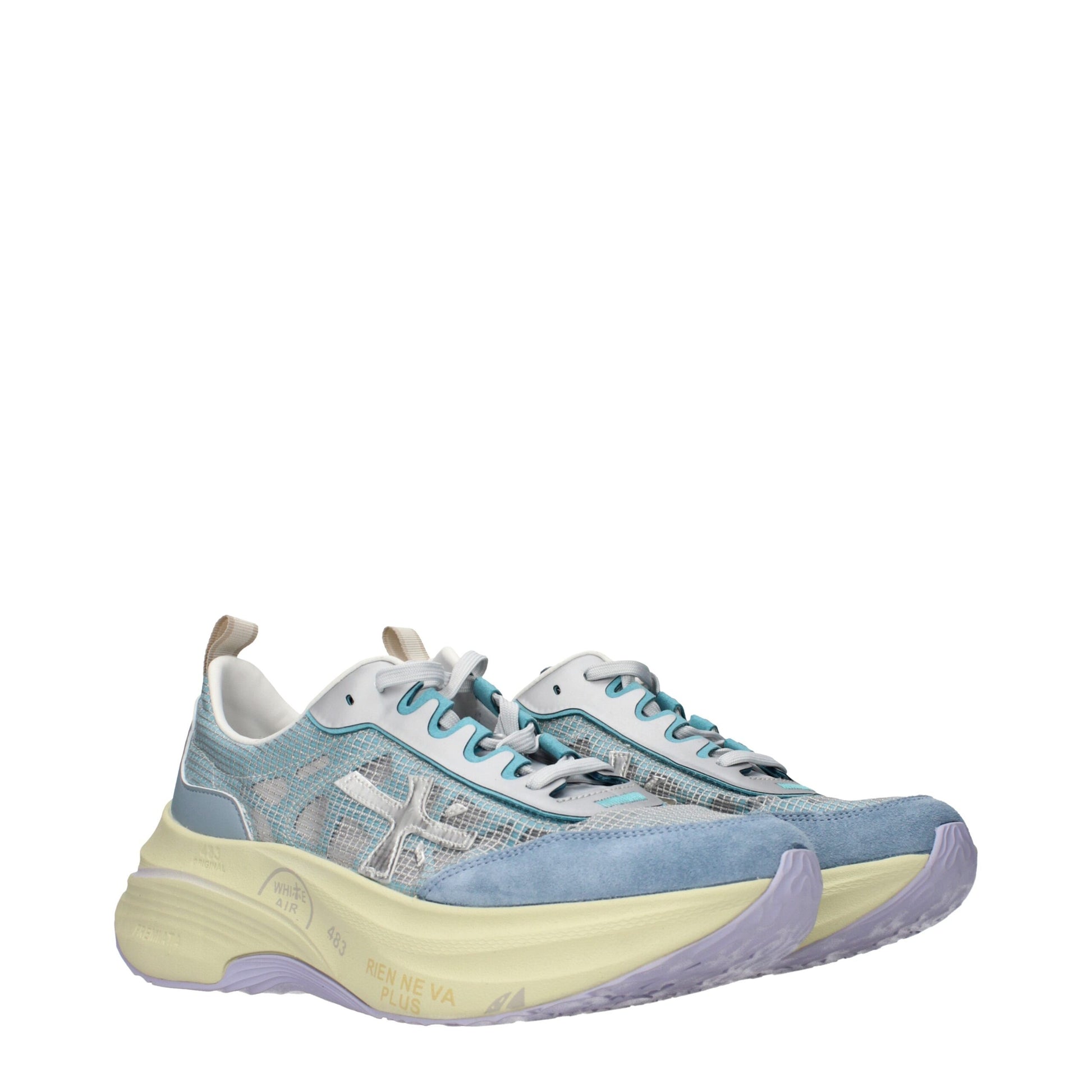 Light Blue Fabric Sneakers