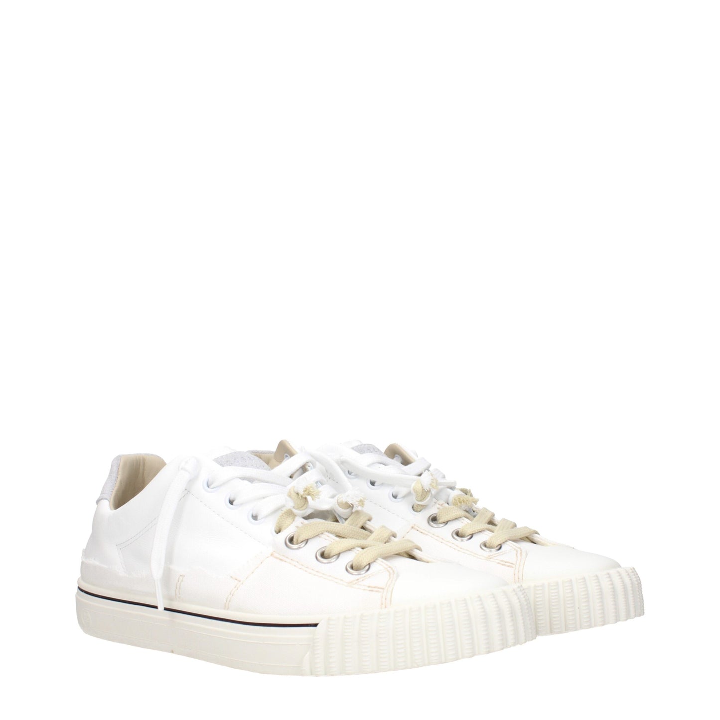 White Leather Low Top Sneakers