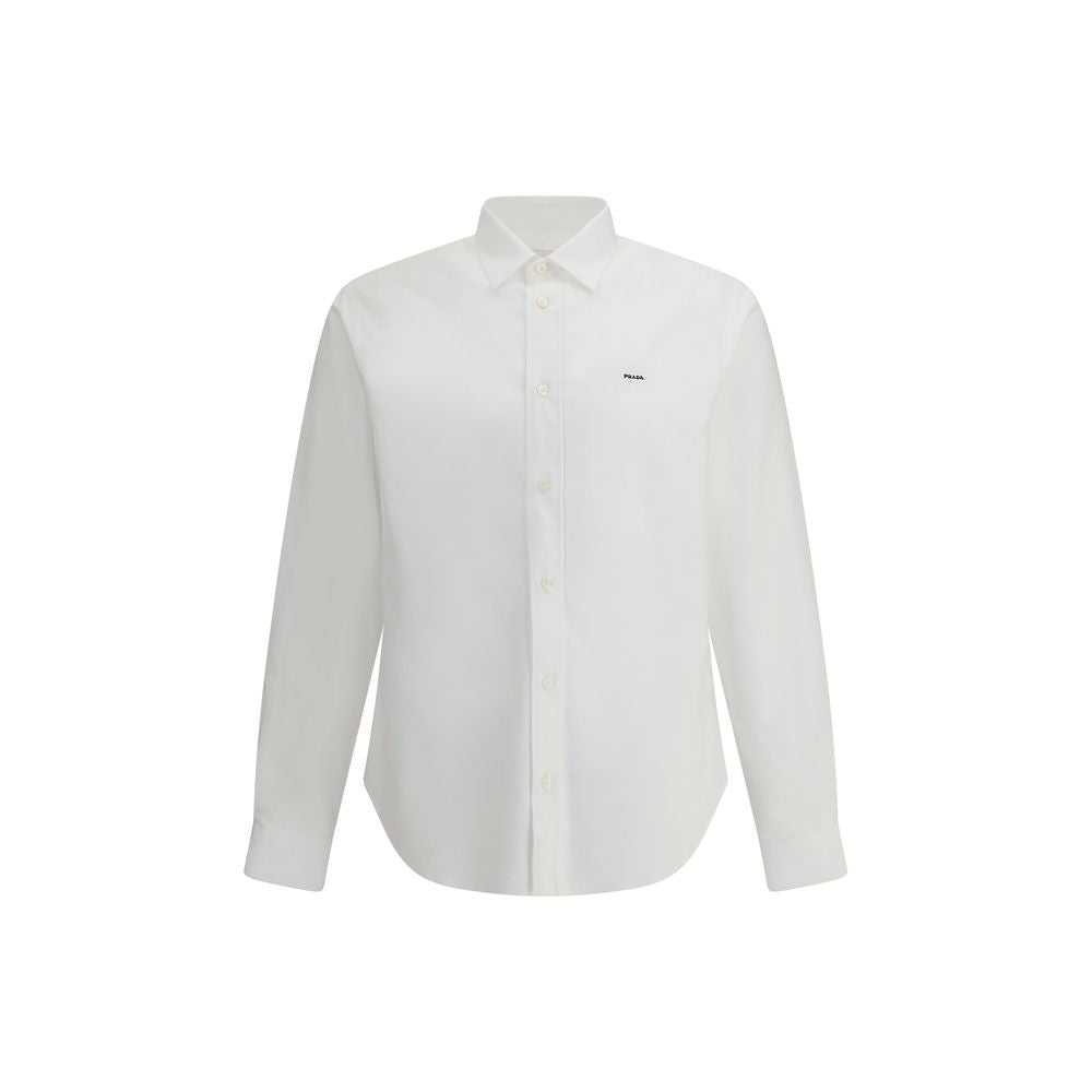 White Fleece Wool Dress Shirt