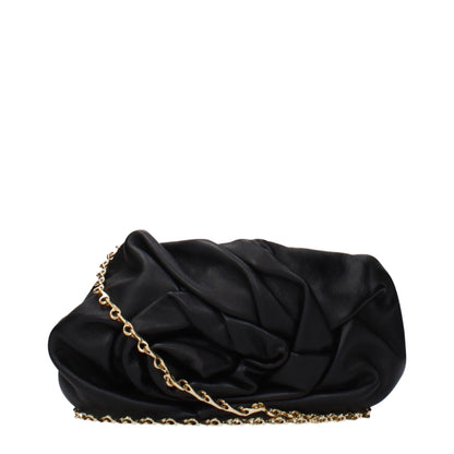 Black Leather Clutch Bag