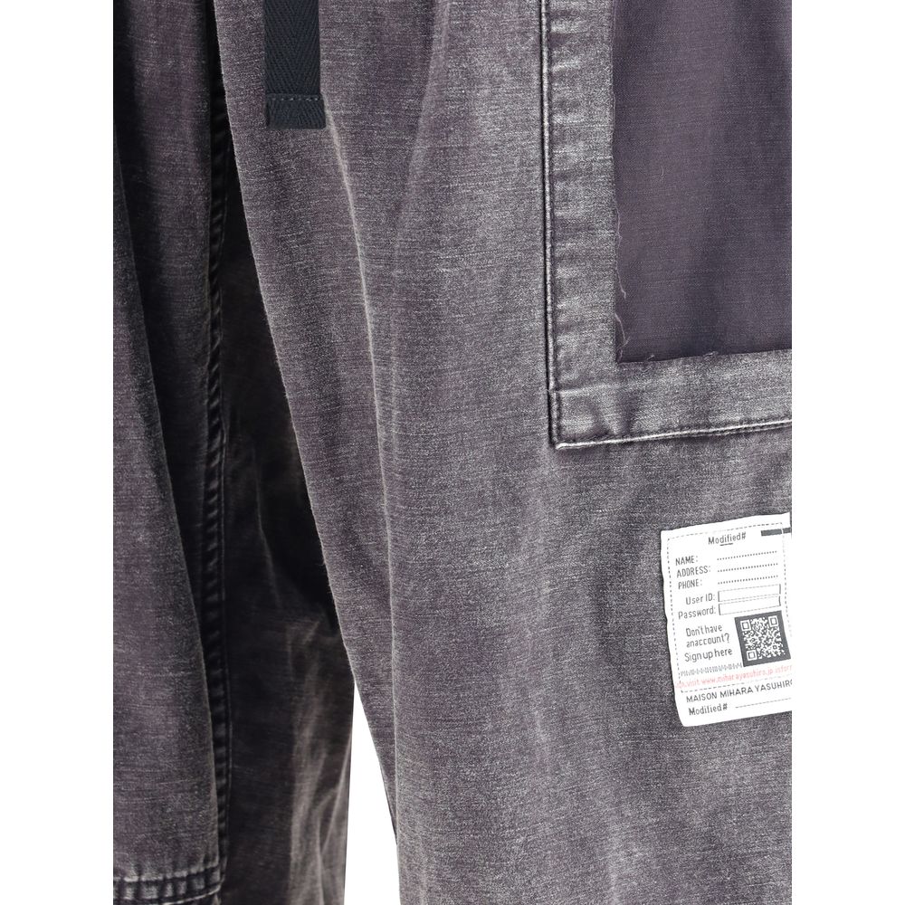 Black Cotton Cargo Pants