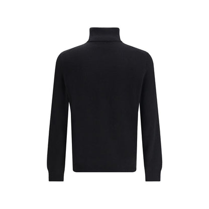 Black Merino Wool Turtleneck
