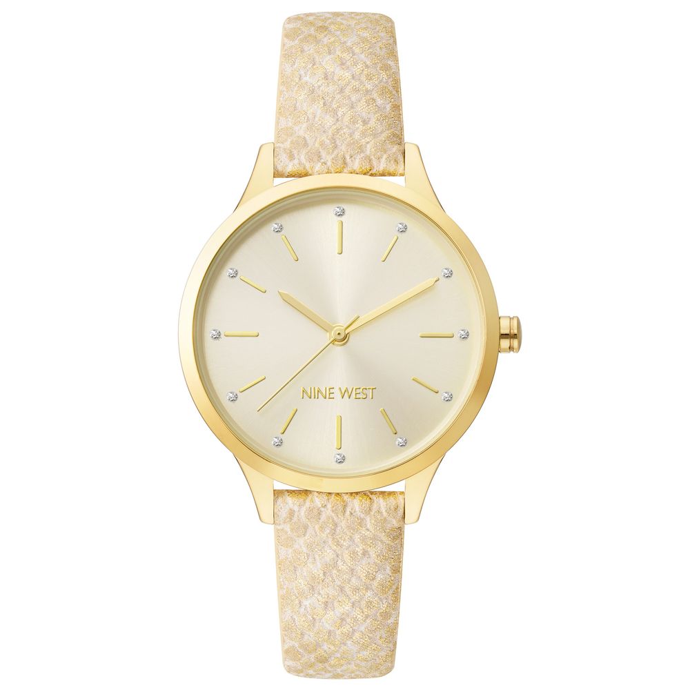 Beige Leather Dress Watch