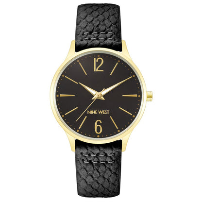 Black Leather Dress Watch