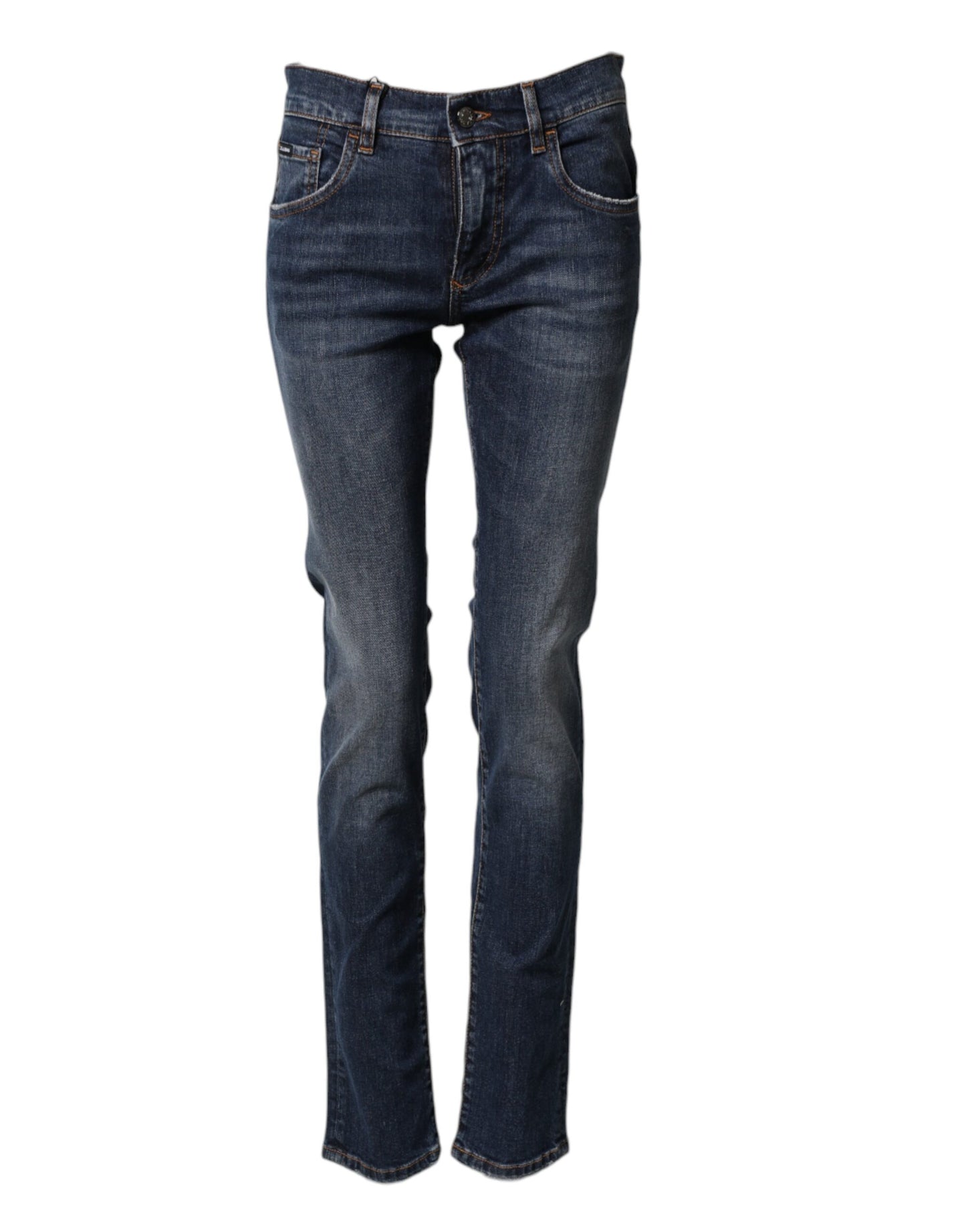 Blue Cotton Stretch Skinny Men Denim Jeans
