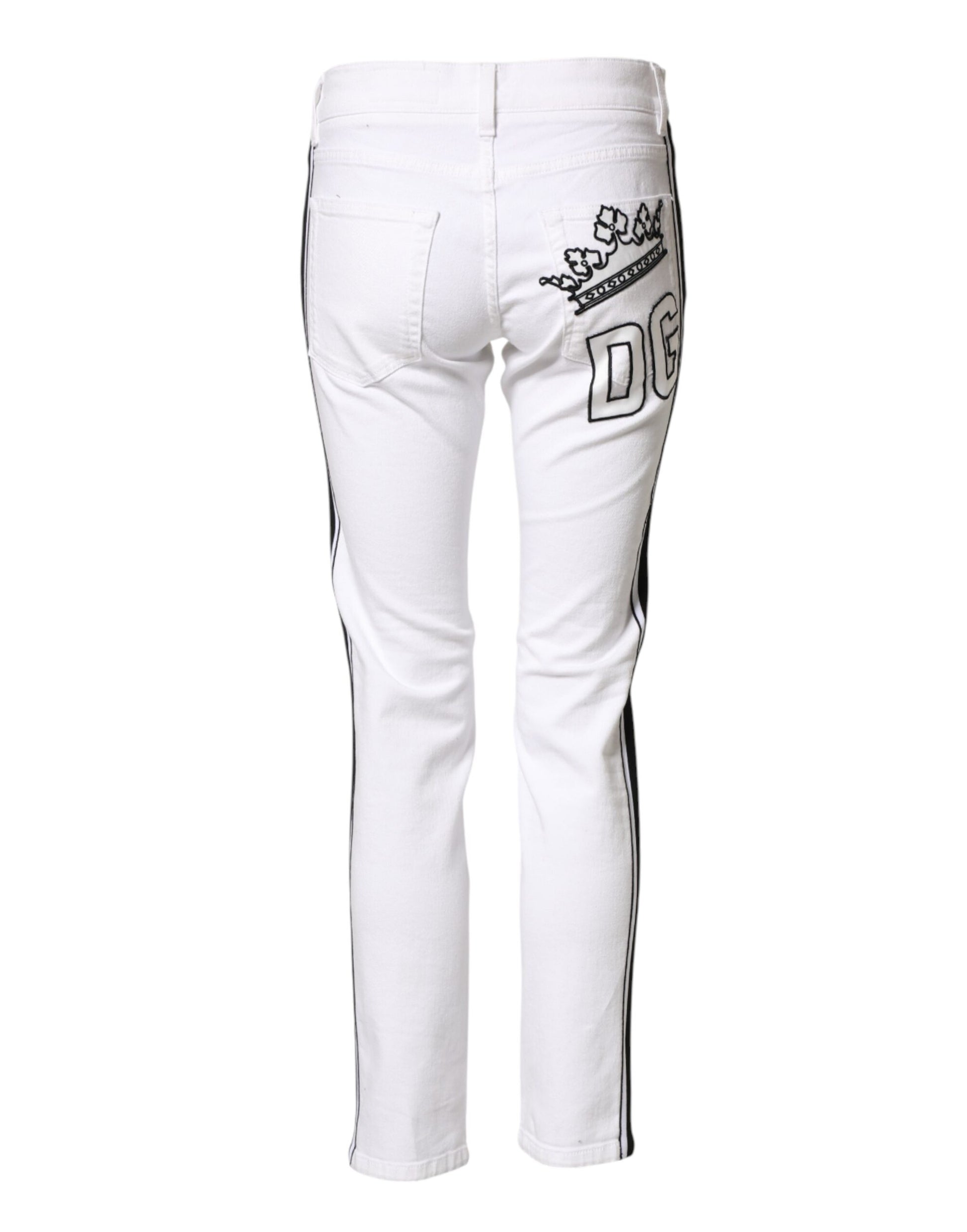 White Cotton Stretch Skinny Men Denim Jeans