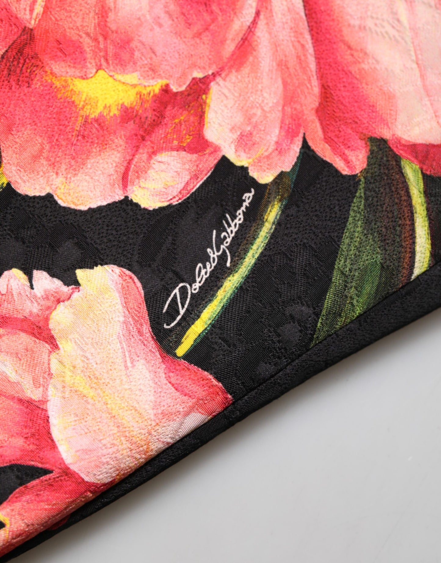 Black Floral Print Viscose A-line Mini  Dress