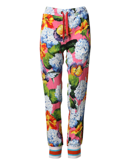 Multicolor Floral Mid Waist Jogger Pants