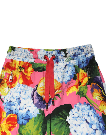 Multicolor Floral Mid Waist Jogger Pants