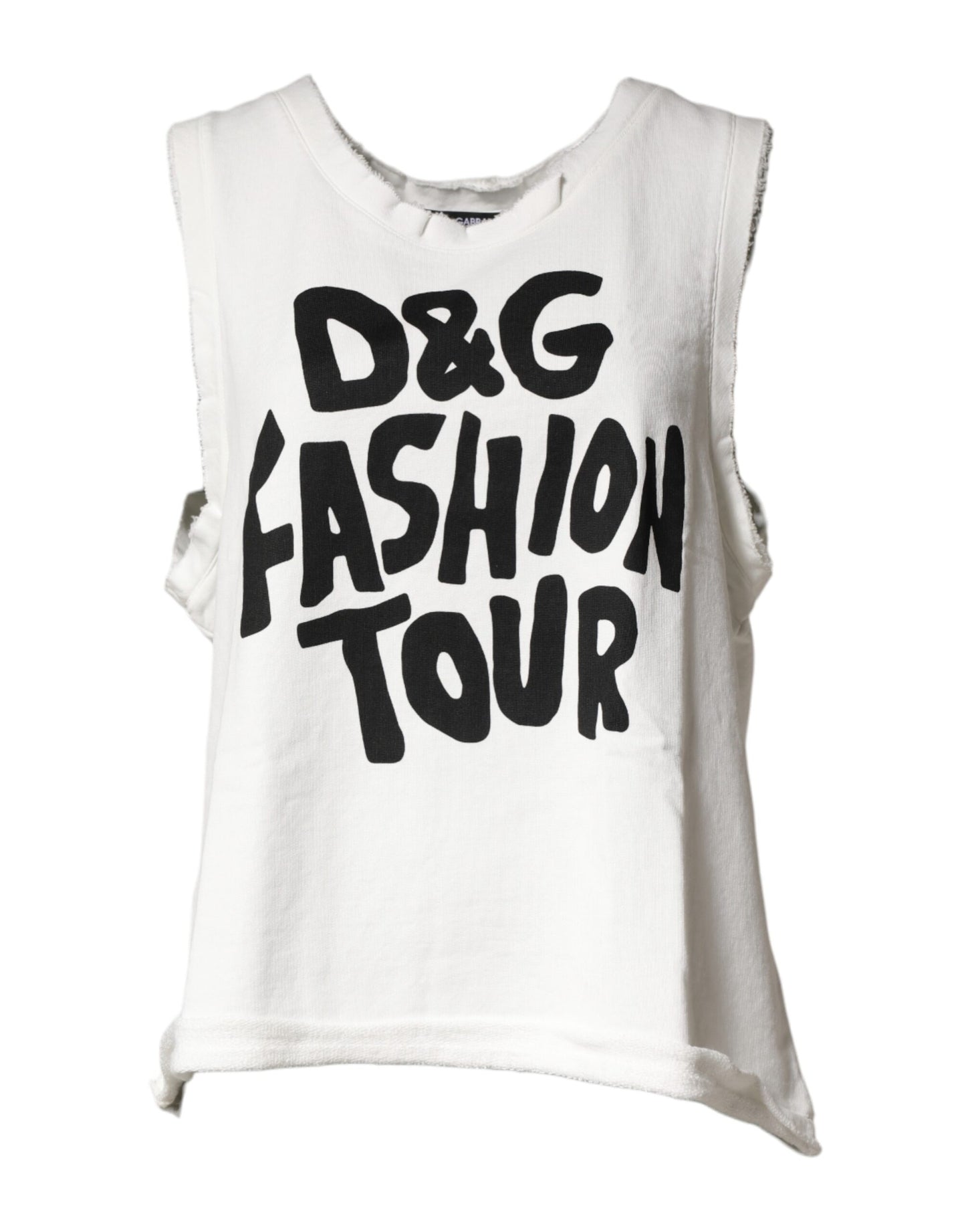 White Graphic CrewNeck Sleeveless Tank T-shirt