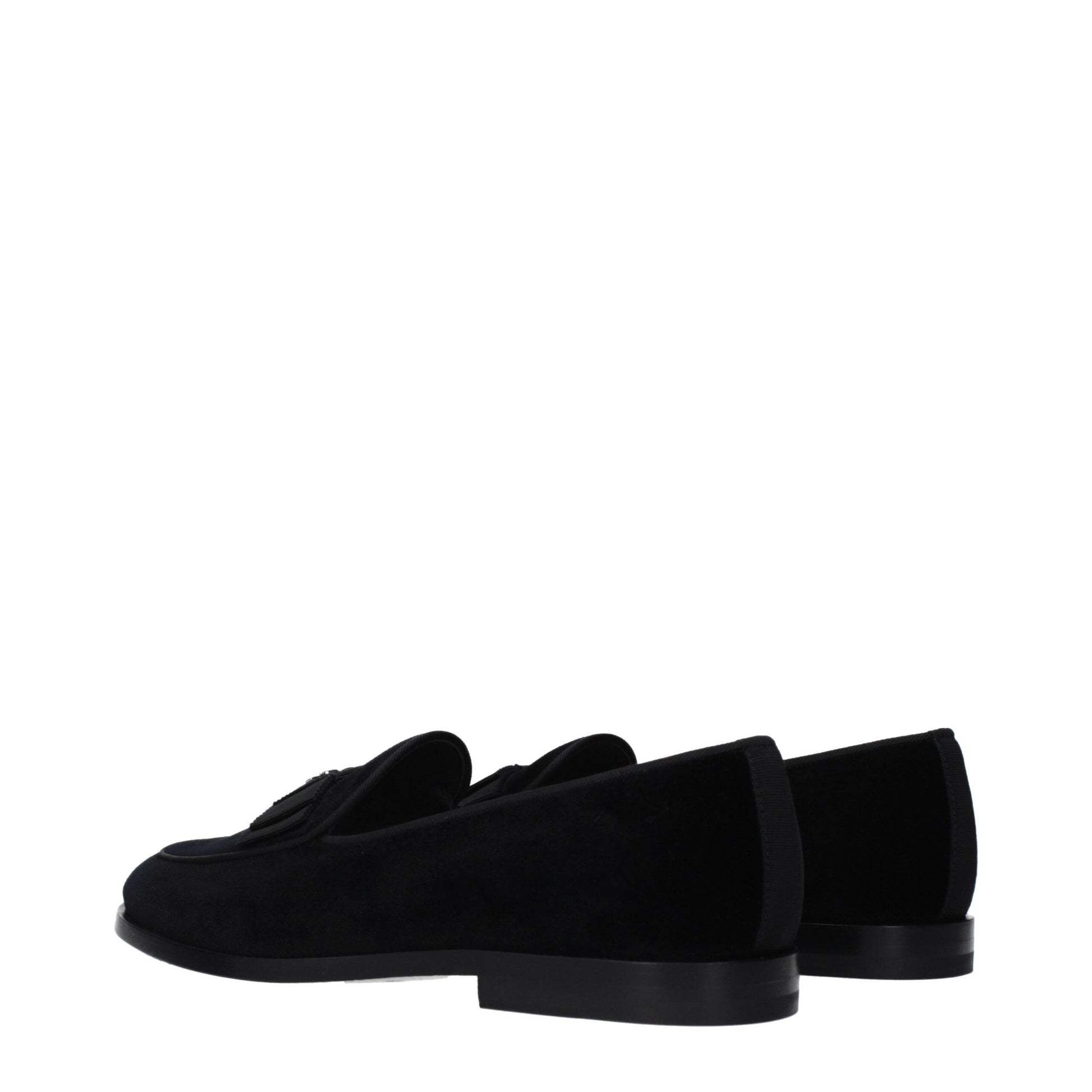 Black Velvet Slip-On Loafers