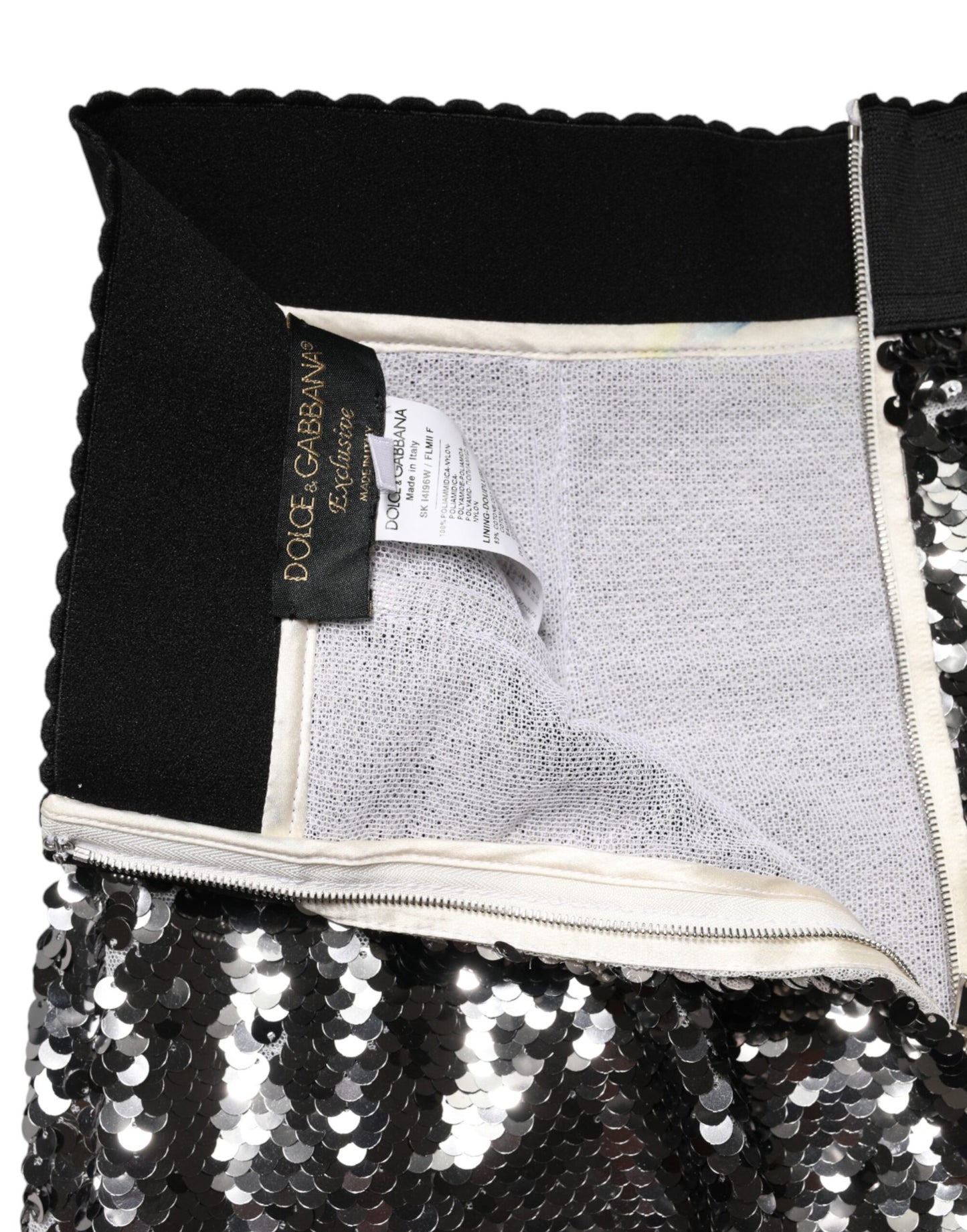 Metallic Gray Sequin High Waist Mermaid Skirt