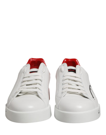 White Red Portofino Low Top Men Sneakers Shoes