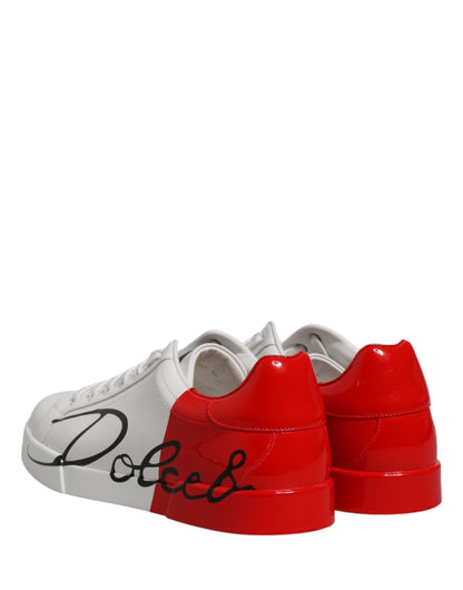 White Red Portofino Low Top Men Sneakers Shoes