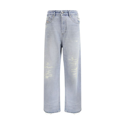 Light Blue Cotton Relaxed Fit Jeans