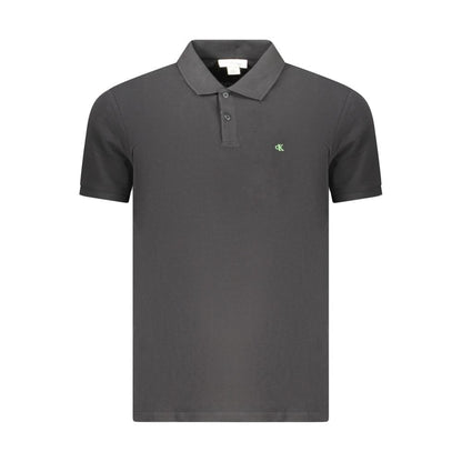 Black Cotton Men Polo
