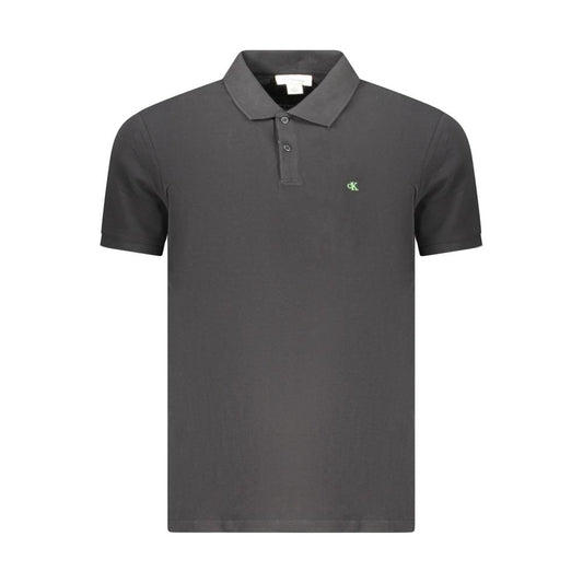 Black Cotton Men Polo