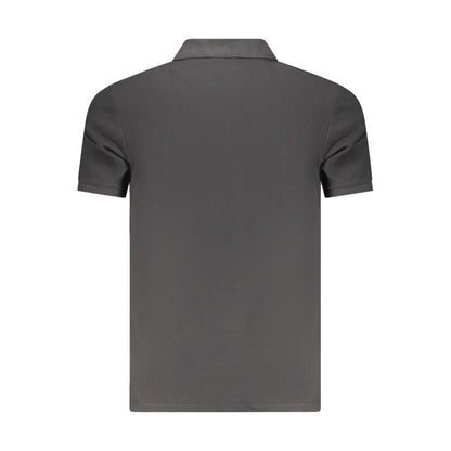 Black Cotton Men Polo