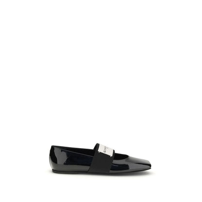 Black Leather Ballet Flats