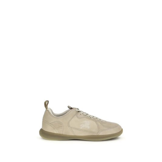Beige Calf Leather Bos Taurus Athletic Sneakers