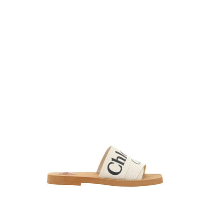 White Rubber Flat Sandals