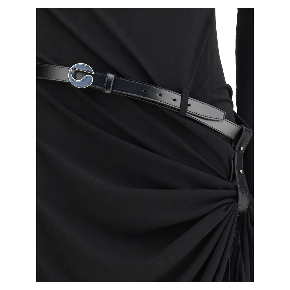 Black Polyester Casual Dress