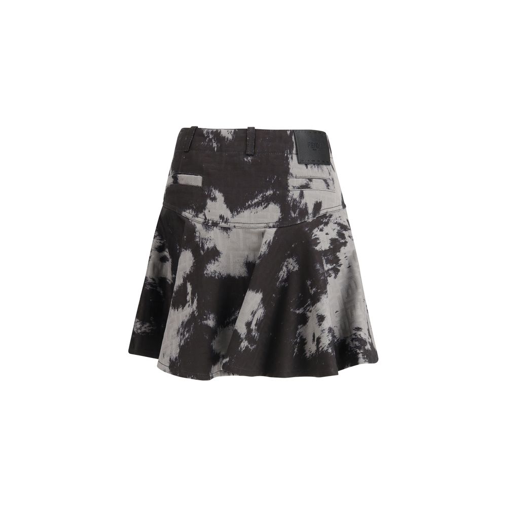 Black Cotton Mini Skirt