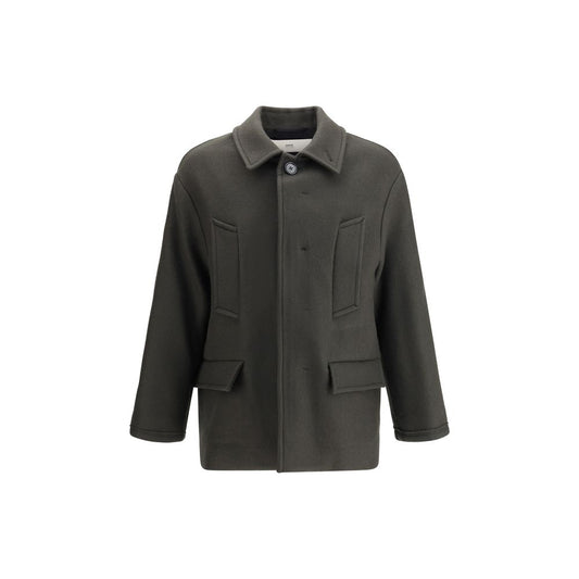 Gray Fleece Wool Coat