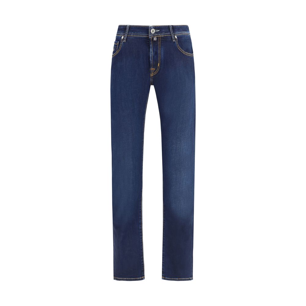 Blue Cotton Slim Fit Jeans