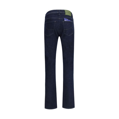 Blue Cotton Slim Fit Jeans