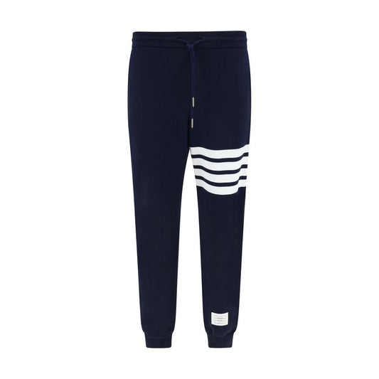 Blue Cotton Casual Pants