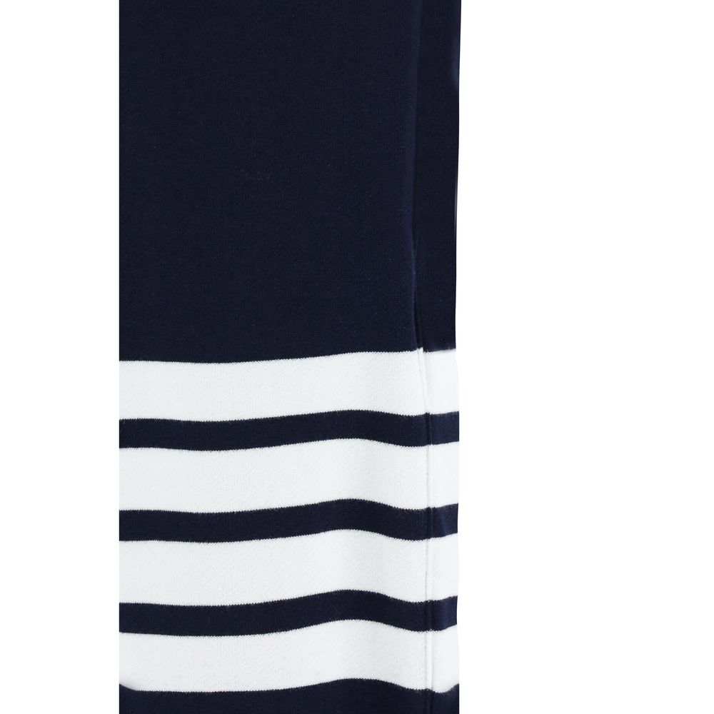 Blue Cotton Casual Pants