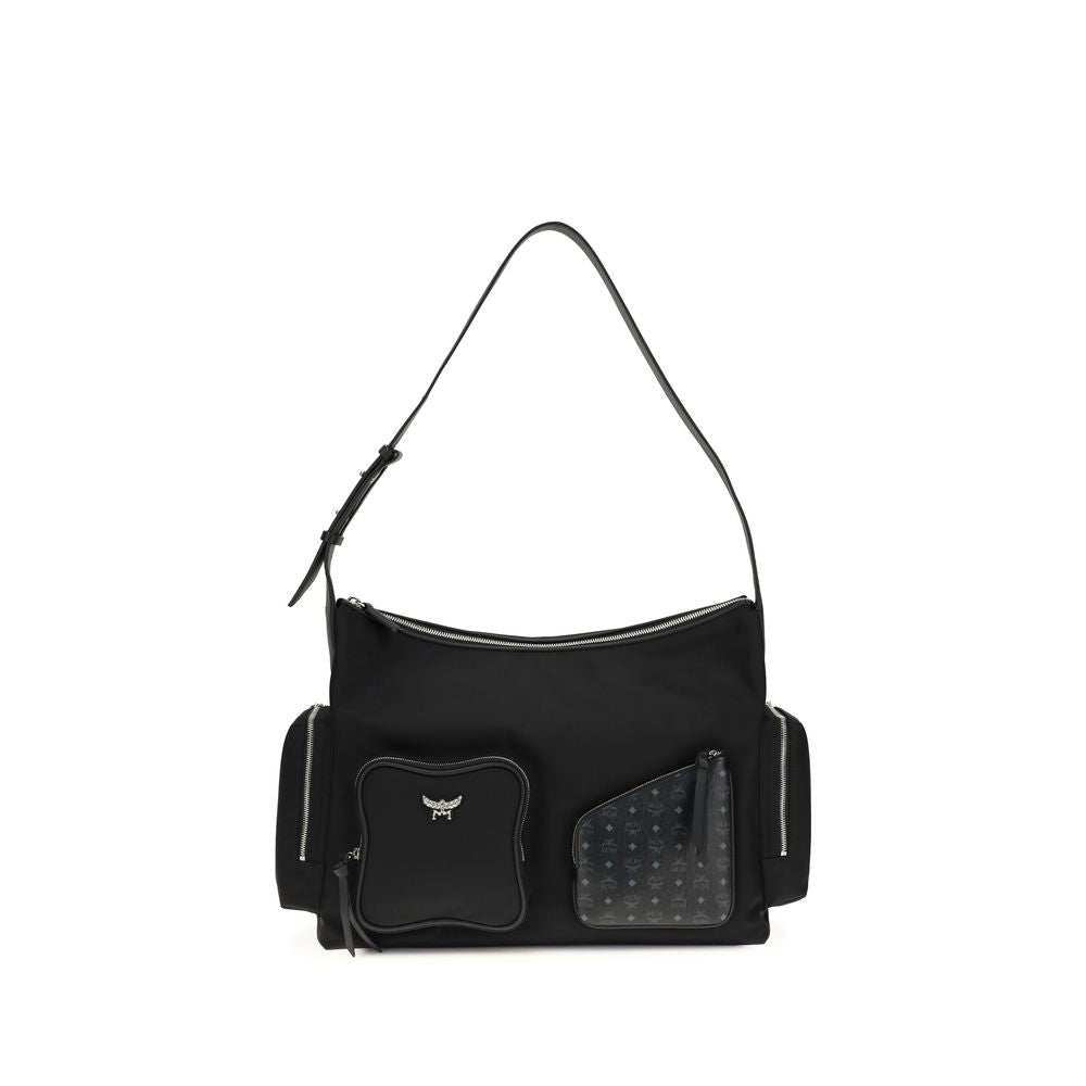Black Fabric Shoulder Bag