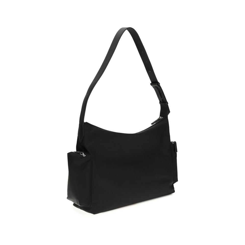 Black Fabric Shoulder Bag