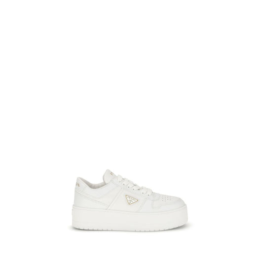 White Calf Leather Bos Taurus Platform Sneakers